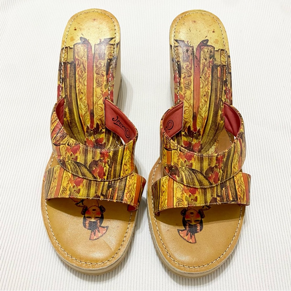 Icon Modern Rose Wearable Art Wedge Sandal